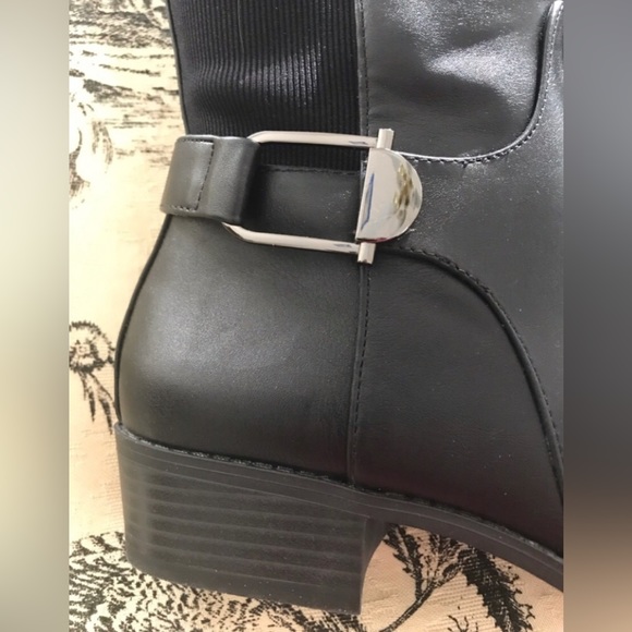 Alfani KALLUMM Full Zip Black Vegan Leather Stretch Calf Tall Riding Boots NIB - Picture 10 of 16